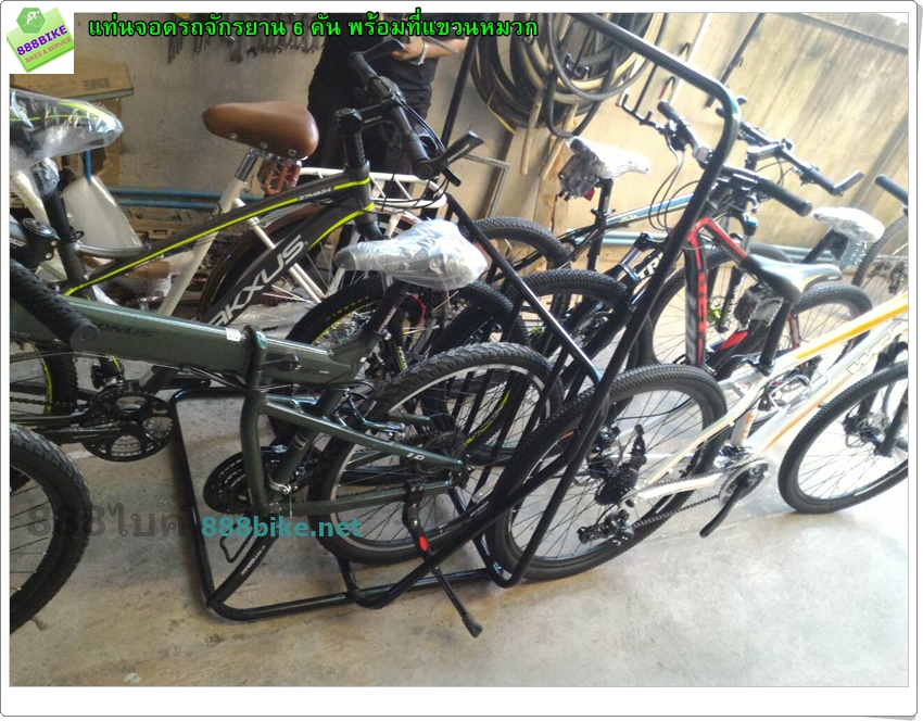 ที่จอดจักรยานแบบ 6 คัน พร้อมที่แขวนหมวก PV-B04 6 bikes parking rack