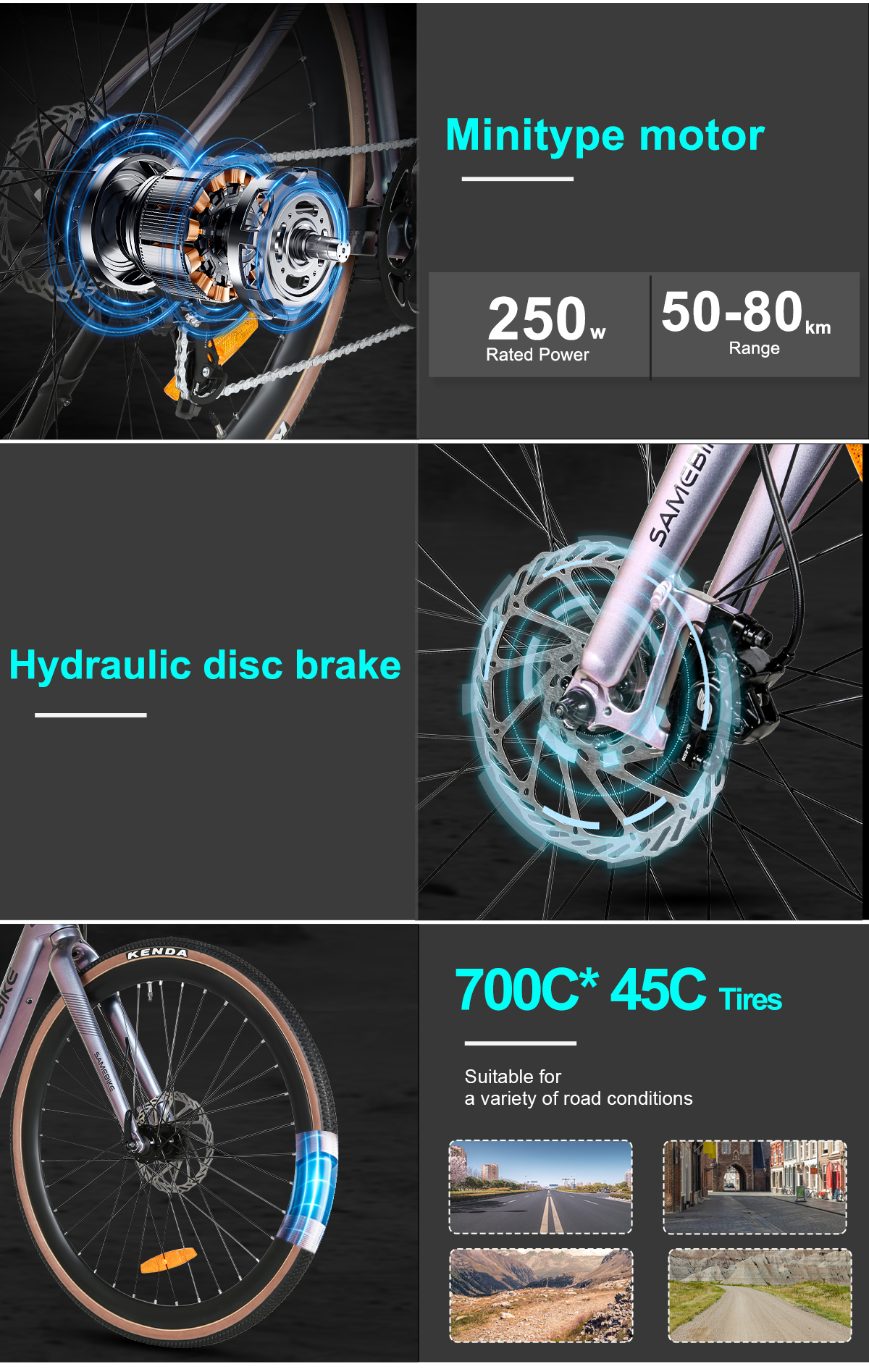 จักรยานไฟฟ้า SAMEBIKE CYBERNETIC 250W | เฟรมแมกนีเซียม | เบรกไฮดรอลิก | ราคาเริ่ม 21,900 บาท