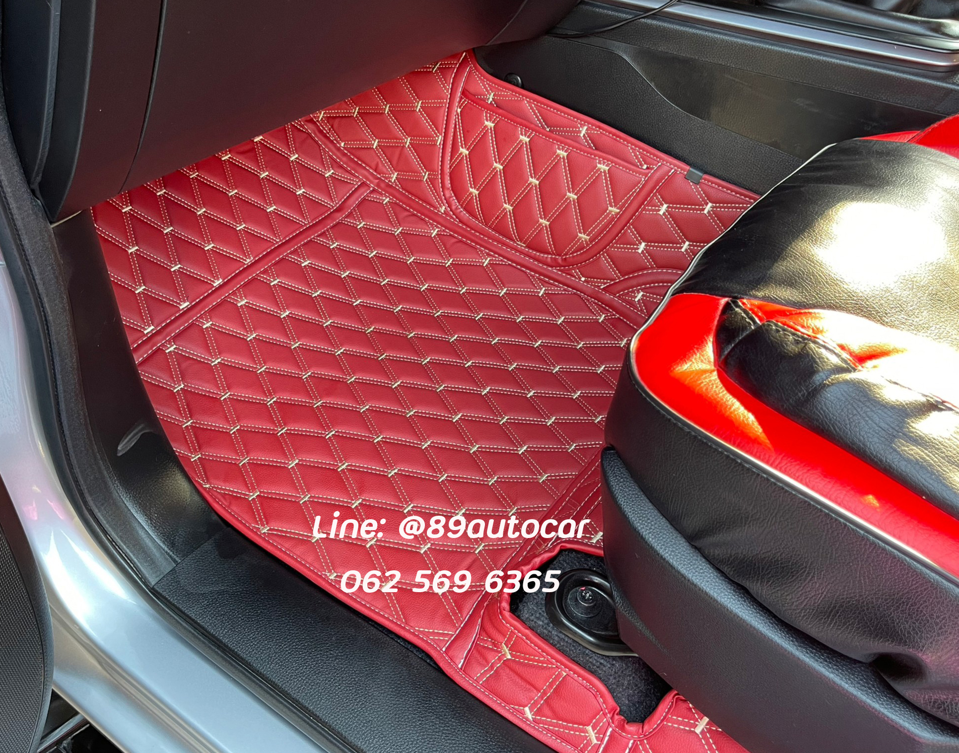 Isuzu D-Max Cab (อีซูซุ ดีแม็ค แคป) 2020-2023 ปูพรม VVIP สีแดงไวน์ด้ายทอง