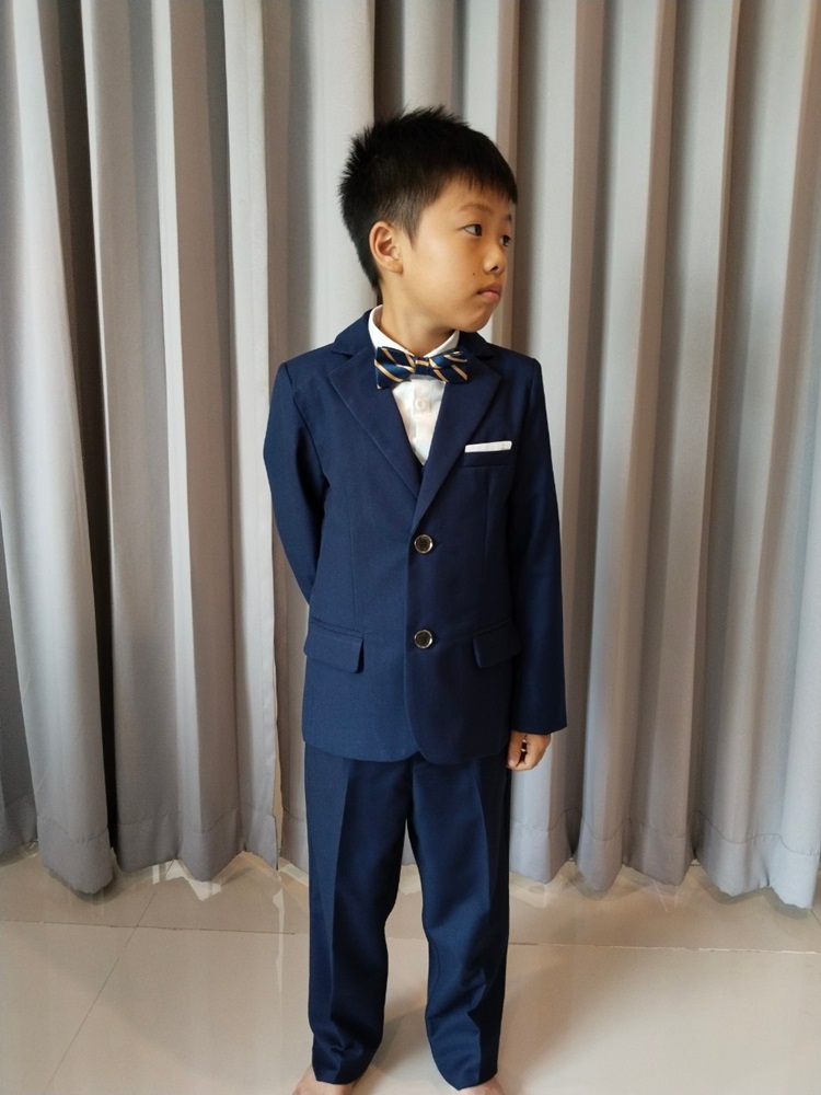 พร้อมเช่า ชุดสูทเด็กชาย สีกรมท่า 2 กระดุม **พร้อมเช่าไซส์ 90,100, 110,120,130,140, 150,160 ,170**