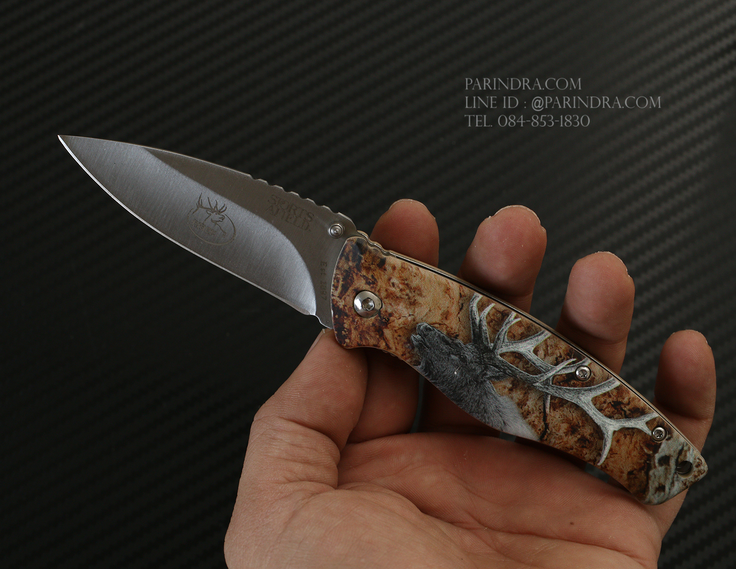 มีดพับ SPORTS AFIELD KNIFE TOOLS ด้ามลายกวาง Elk