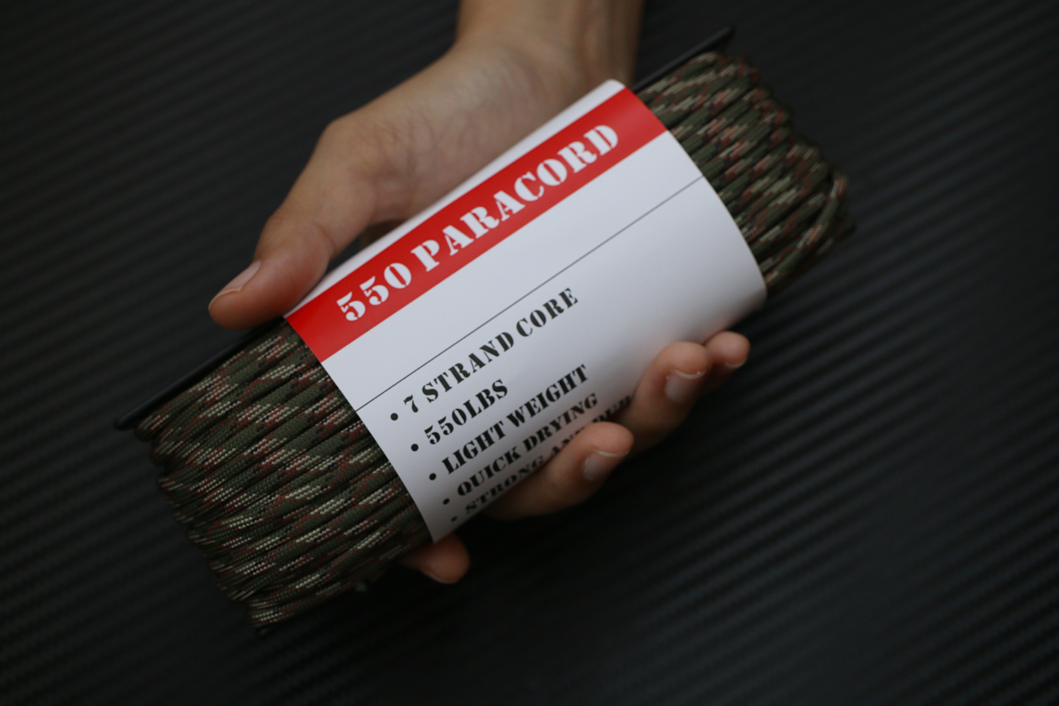 เชือกพาราคอร์ด PARACORD 550 คุณภาพสูง # ARMY GREEN CAMO ใช้ได้งานได้เอนกประสงค์