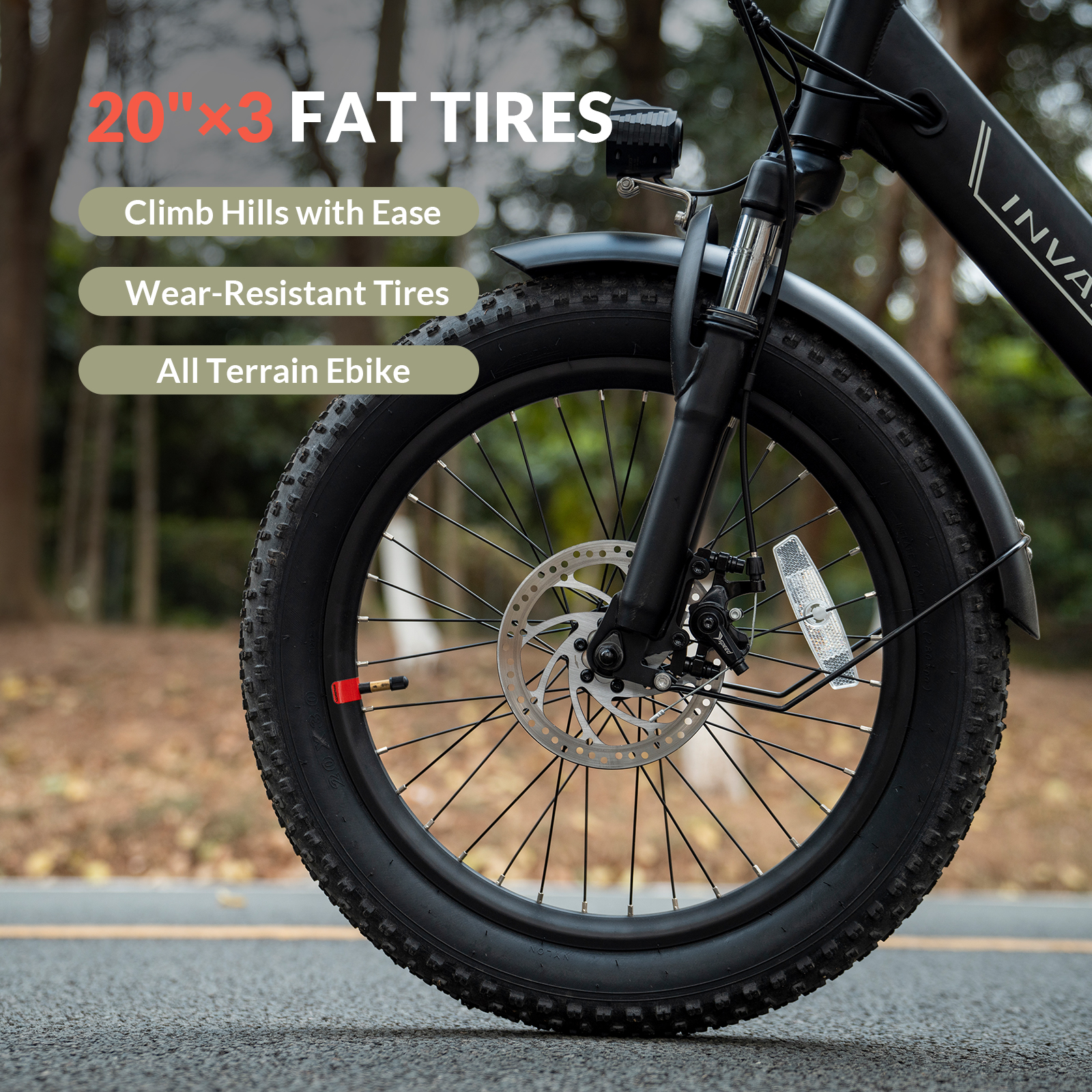 5thwheel INVANTI-EB11 จักรยานไฟฟ้าพับได้ 48V 500W ล้อหนา 20x3” | แบต 10.4Ah | 7 เกียร์ | วิ่งไกล 72 กม. |