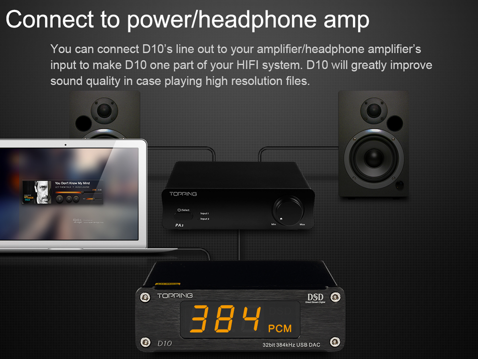 ขาย Topping D10 USB DAC ระดับ Hi-Res รองรับ DSD256 , 384kHz/32bit