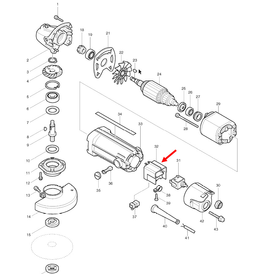 ตัวเสียบสวิทช์ หินเจียร Makita มากีต้า 9500NB [#32] Pn.687116-4 (แท้) ##