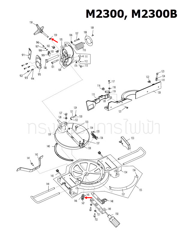 FLAT WASHER10 แท่นตัดองศา Maktec มาคเทค, Makita มากีต้า MT230 [#13], M2300, M2300B [#145, #159] Pn.JM23000013 (แท้) ##