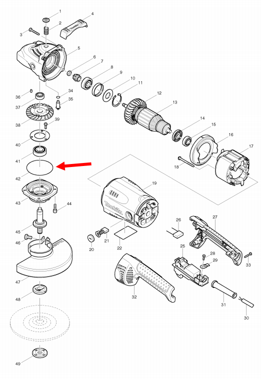 โอริง หินเจียร Makita GA7020 [#42], GA7030, GA9030 [#50], GA9060 [#55] Pn.213760-7 (แท้) ##