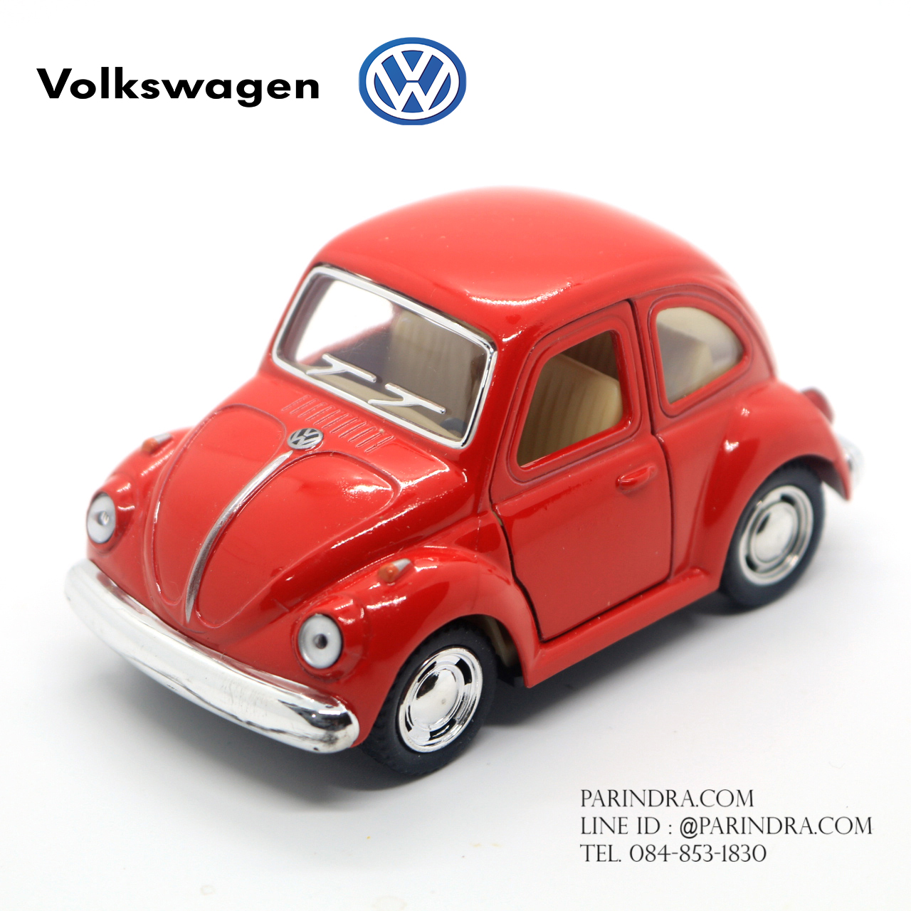 โมเดลรถเหล็ก รถเต่า Volkswagen 1967 ย่อส่วน Short Body สีแดง