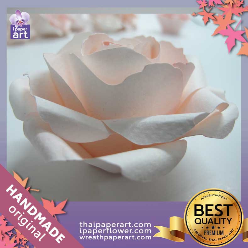 ดอกไม้กระดาษ กุหลาบ ขนาด 12, 18, 22, 28 เซนติเมตร กระดาษ 200 แกรม อยู่ทรง ทนแดด ทนความชื่น