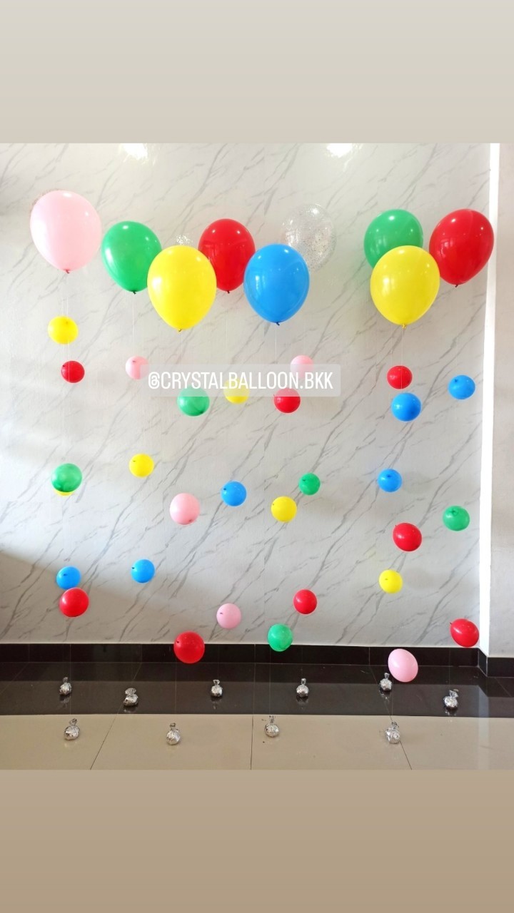 ลูกโป่ง วันเกิดเด็ก ลูกโป่งฟองอากาศ 10 เส้น Theme Colorful พร้อมตกแต่ง สามารถเปลี่ยนสีลูกโป่งได้