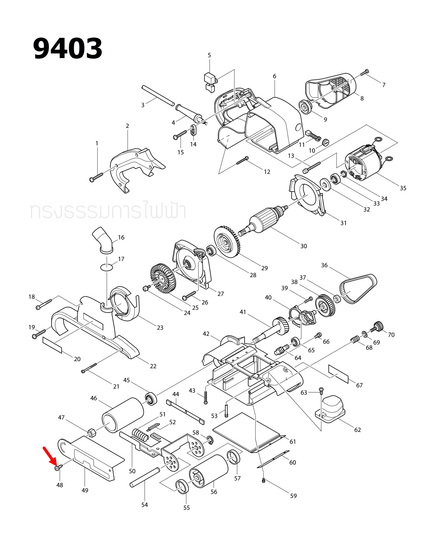TAPPING SCREW BIND CT บล็อคไฟฟ้า Makita มากีต้า TW0200 [#16], LS1216 [#109], 9403 [#48] Pn.266026-4 (แท้) ##