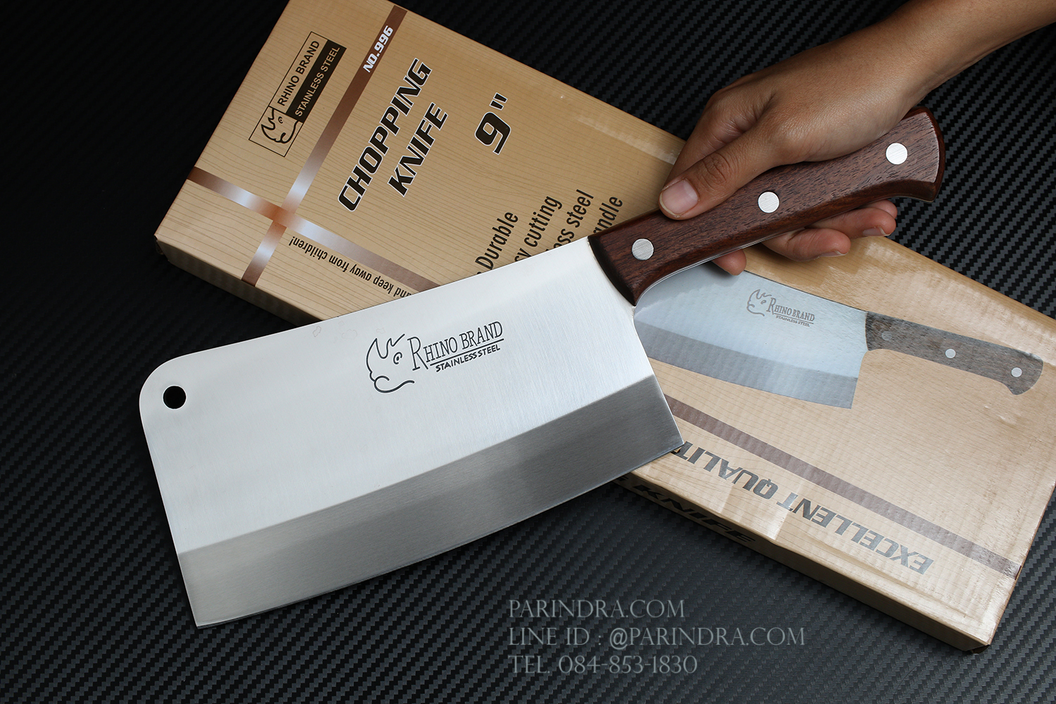 มีดอีโต้ยักษ์ด้ามไม้ Rhino Brand No.996 แสตนเลสทั้งแท่ง ขนาด 9 นิ้ว (ของแท้)