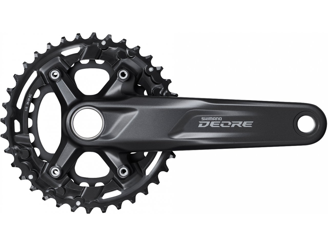 SHIMANO จาน DEORE, FC-M5100-2, 11 SPD, 2 ชั้น, 36/26T, 170MM, 175MM (ไม่มีกะโหลก) (MALAY) มีกล่อง
