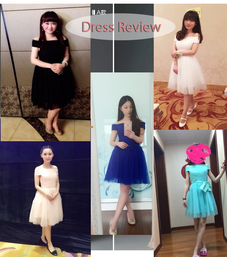 พร้อมเช่า ชุดราตรีสั้น แบบปาดไหล่ สีชมพู Nude ผ้าโปร่ง อกจับจีบตีเกล็ด แบบเรียบหรู พร้อมโบว์ (เชือกผูกหลัง)