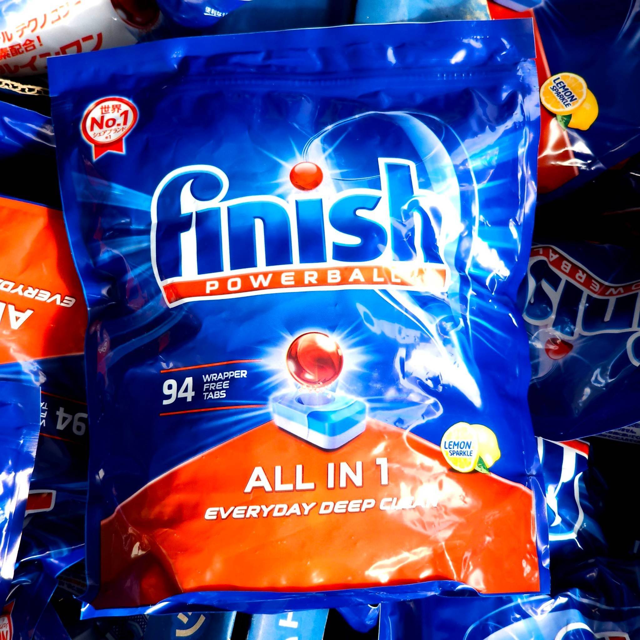 ก้อนล้างจานสูตรเข้มข้น FINISH POWER CUBE ขนาดก้อน 18 g. (ถุง 94 ก้อน)