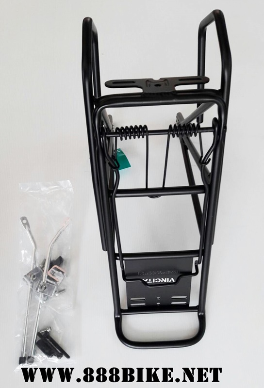 Vincita ตะแกรงหลังจักรยาน TOUR DISC สำหรับรถดิสเบรค สีดำ (C025) - สำหรับล้อ 26 นิ้ว ตะแกรงท้าย รับน้ำหนักได้ถึง 25 KG สำหรับล้อ 24-28 นิ้ว