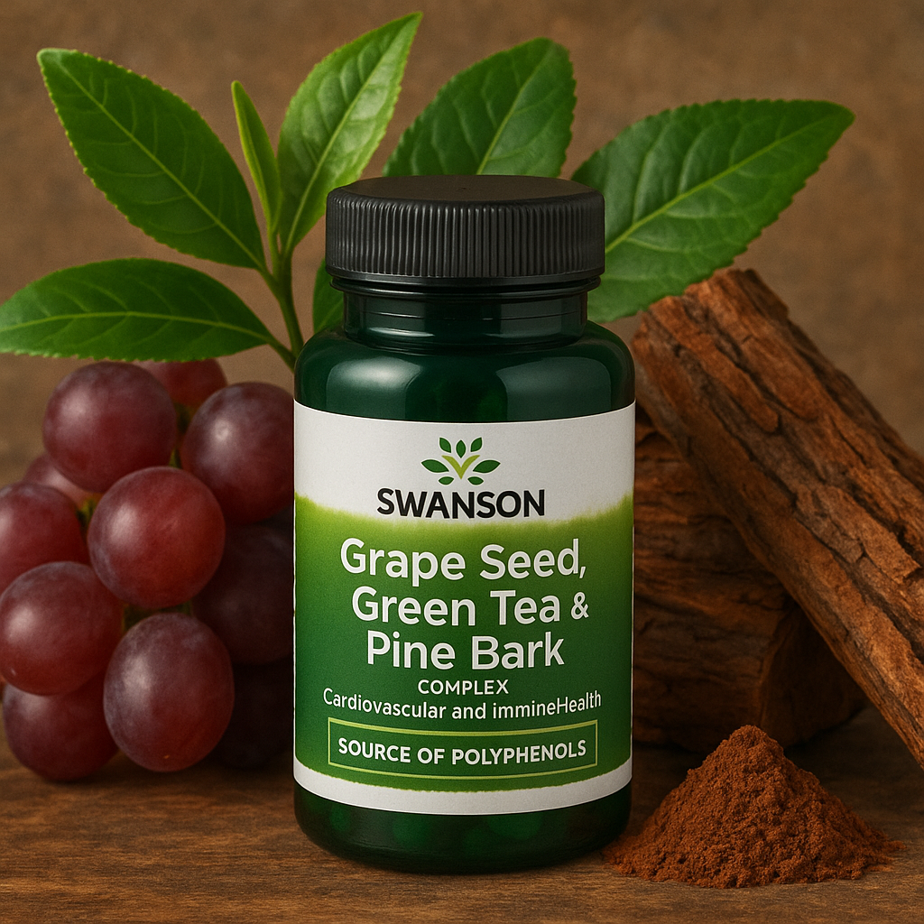 Swanson Grapeseed, Green Tea & Pine Bark Complex 125 mg 60 Caps