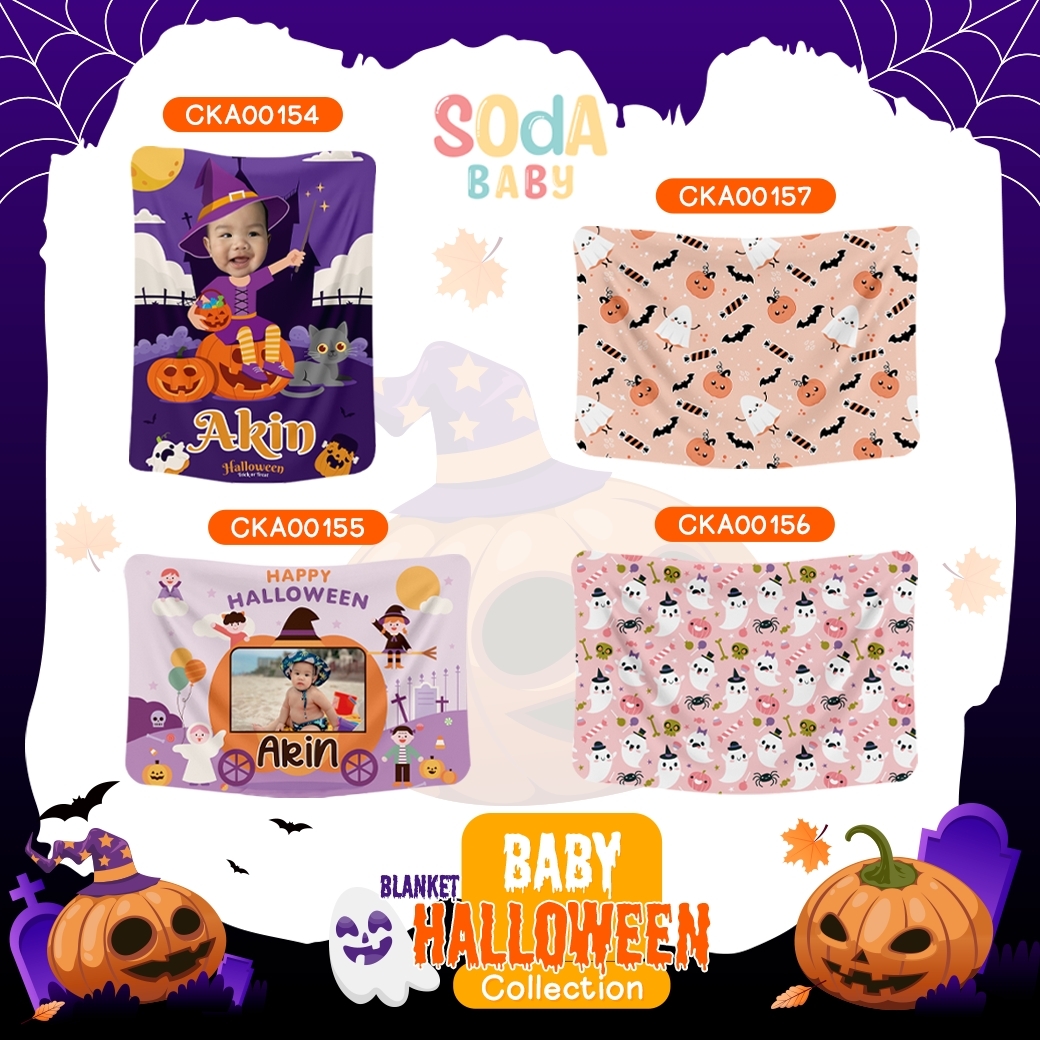 ผ้าห่มเด็ก ลายฮาโลวีน Baby Halloween ใส่ชื่อ+รูปถ่ายได้ รหัส CKA00155 👻💜 #ฮาโลวีน #SOdAbaby