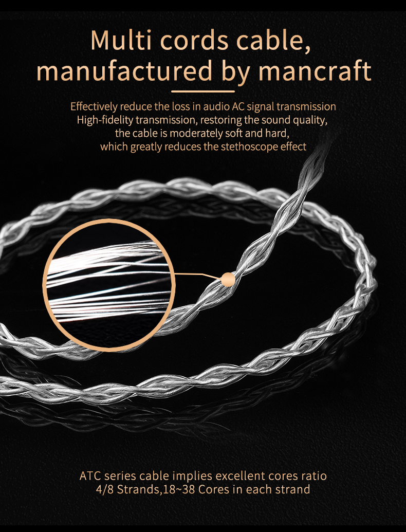 ขาย Astrotec ATC1W สายอัพเกรดหูฟัง OFC 156 แกน ชุบเงิน ขั้ว MMCX