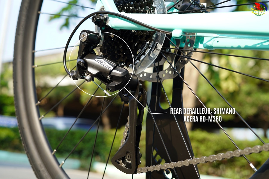 Bianchi C-Sport 2 Acera Mens Hybrid Bike - Celeste, black, 2021-2022