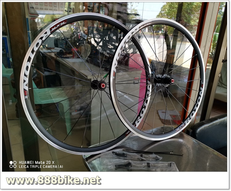 ชุดล้อเสือหมอบ Roton RXR - XC6, ขอบ 35มม, อลู 700C Road bike Wheels 11สปีดชิมาโน่ มีสีดำและสีแดง