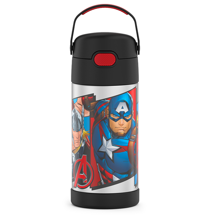 กระติกน้ำเก็บความเย็น มีหูหิ้ว Avengers Thermos Vacuum Insulated Stainless Steel 12 Ounce Funtainer with Straw