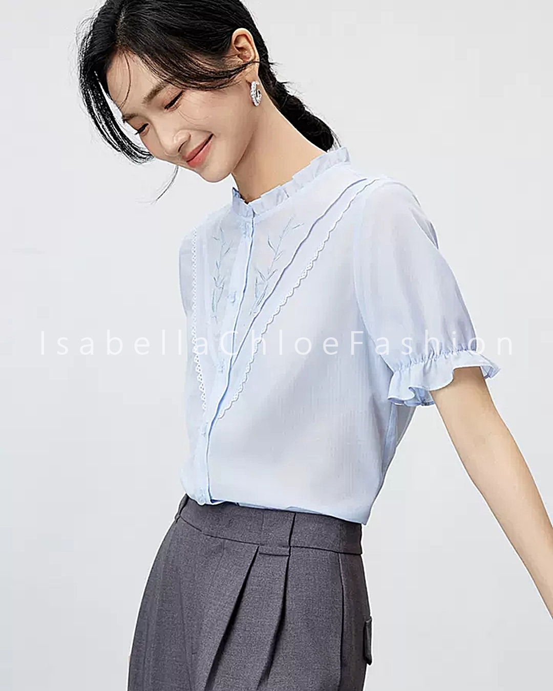 เสื้อแขนสั้นผู้หญิง-เสื้อทำงานแขนสั้นผู้หญิง-เสื้อผู้หญิง-เสื้อทำงาน-เสื้อทำงานผู้หญิงแขนสั้น