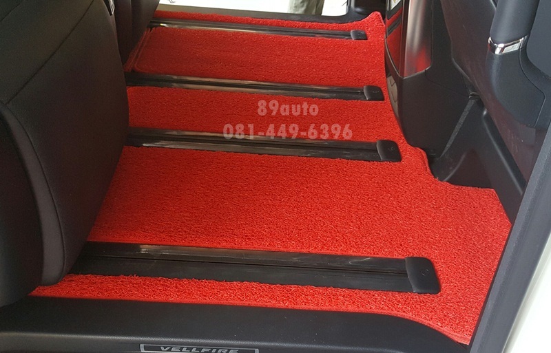 พรมไวนิลดักฝุ่น Toyota Vellfire 2015-2017 ไวนิลสีแดงขอบแดง