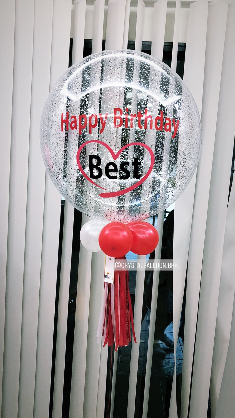 ลูกโป่ง วันเกิด Bubble ขนาด 24" Theme สีแดง พร้อมตกแต่ง สามารถเปลี่ยนสีลูกโป่ง/เปลี่ยนข้อความ/เปลี่ยนขนาดได้