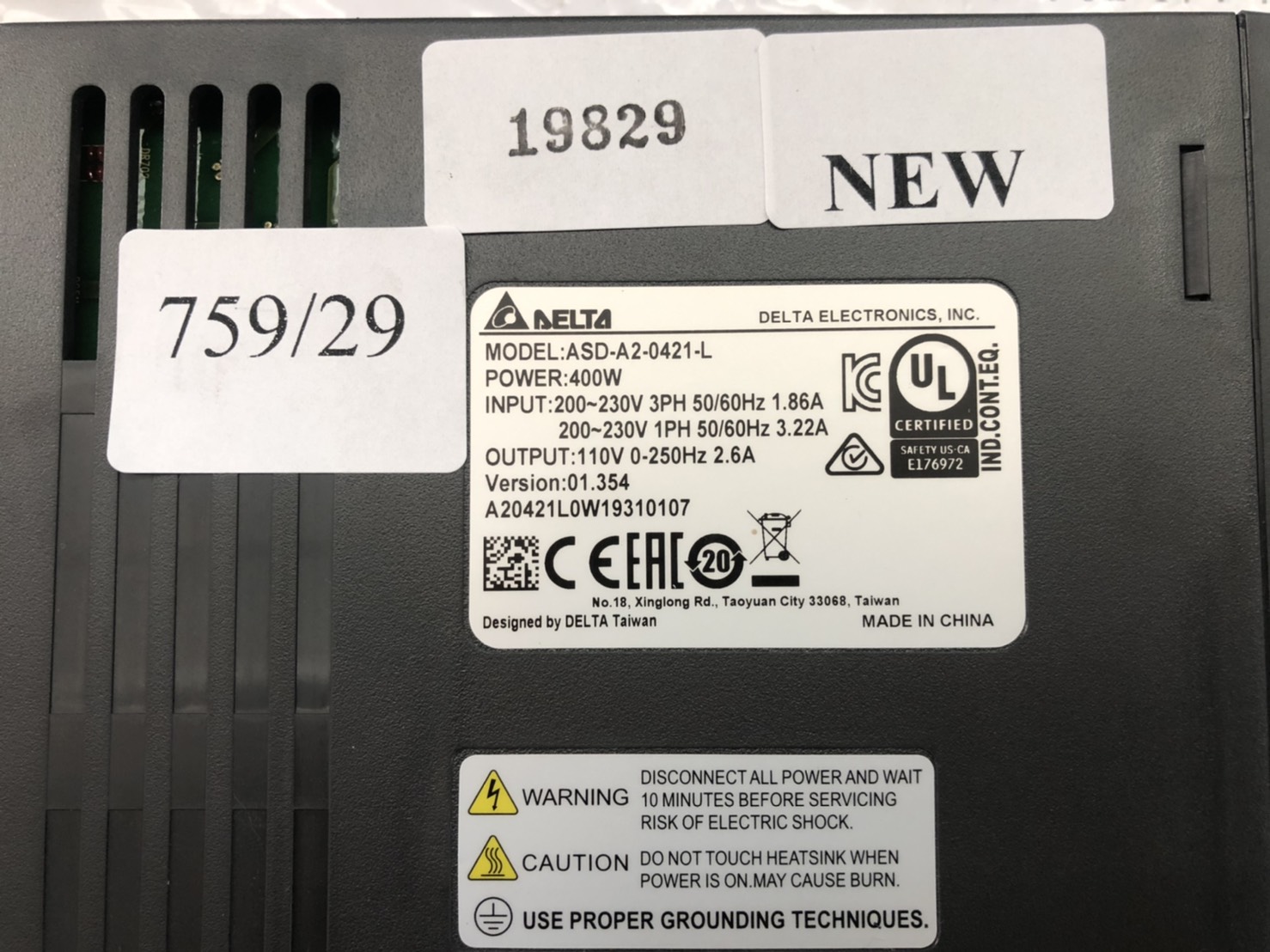 SERVO DRIVE " DELTA " รุ่น ASD-A2-0421-L