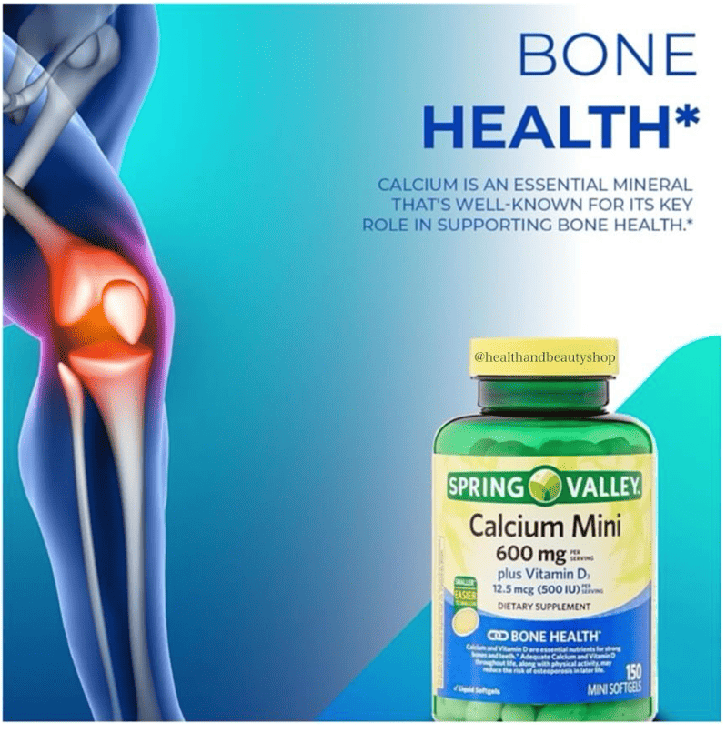 Spring Valley Calcium 600 mg with Vitamin D3 150 mini Softgels