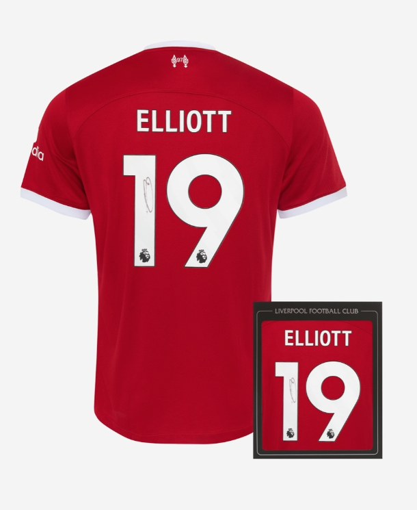 เสื้อลิเวอร์พูล 2023 2024 ลายเซ็นต์ Elliott 19 พร้อมกล่อง มีใบรับรองของแท้
