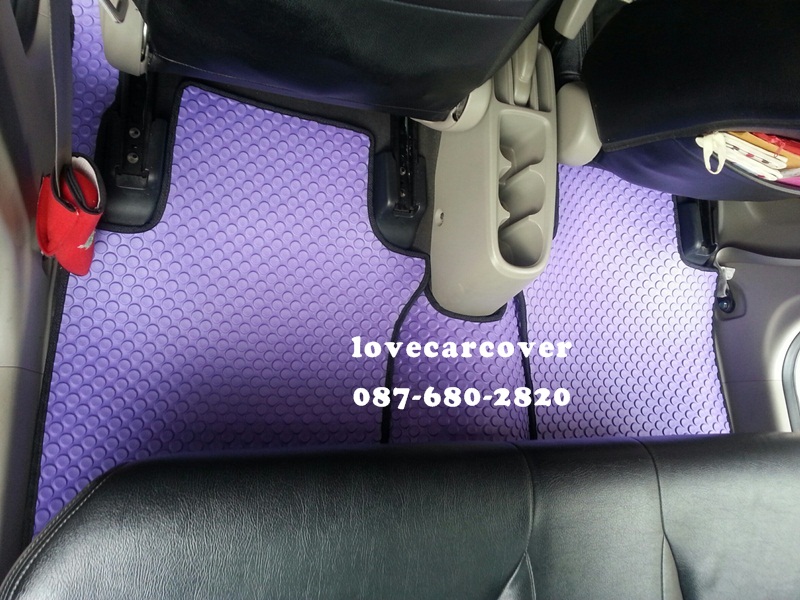 ขายพรมปูพื้นรถเข้ารูป honda city 2012 ลายกระดุมสีม่วงขอบดำ