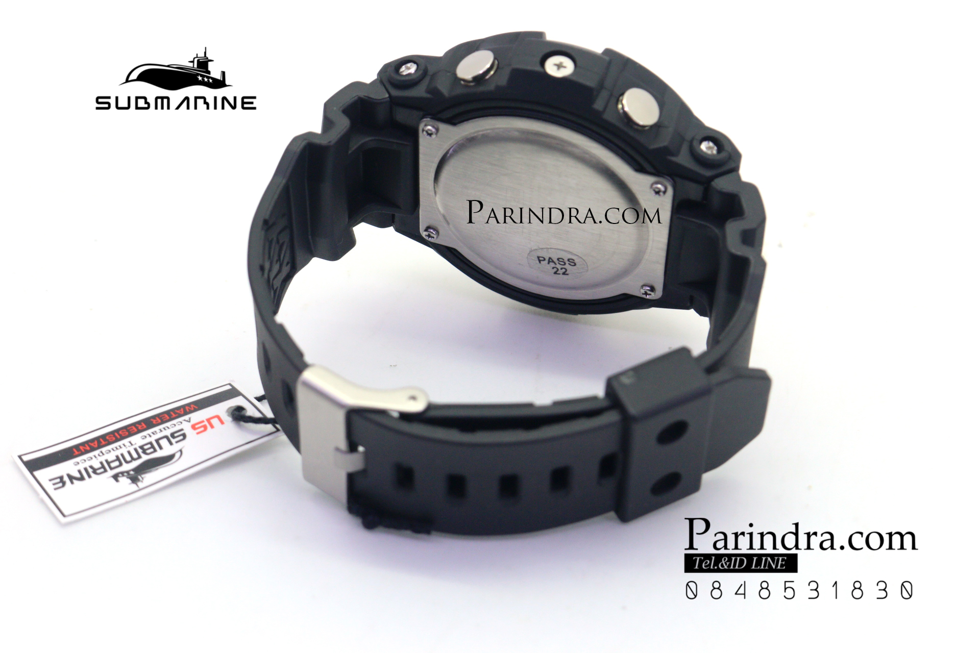 นาฬิกา US submarine TP1301M สีดำเหลือง พื้นหลังเทา