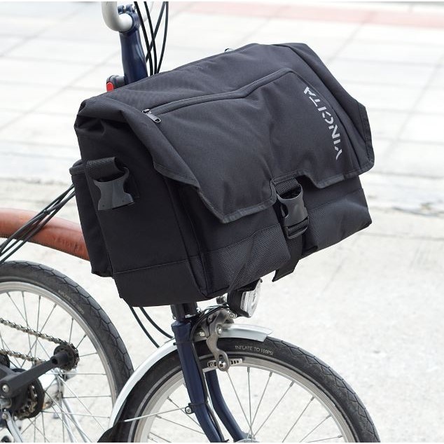 Vincita กระเป๋าหน้าสำหรับจักรยาน Brompton พร้อมสายสะพาย และ ผ้าคลุมกันฝน วินสิตา B207AX - BIRCH BROMPTON FRONT BAG 2.0