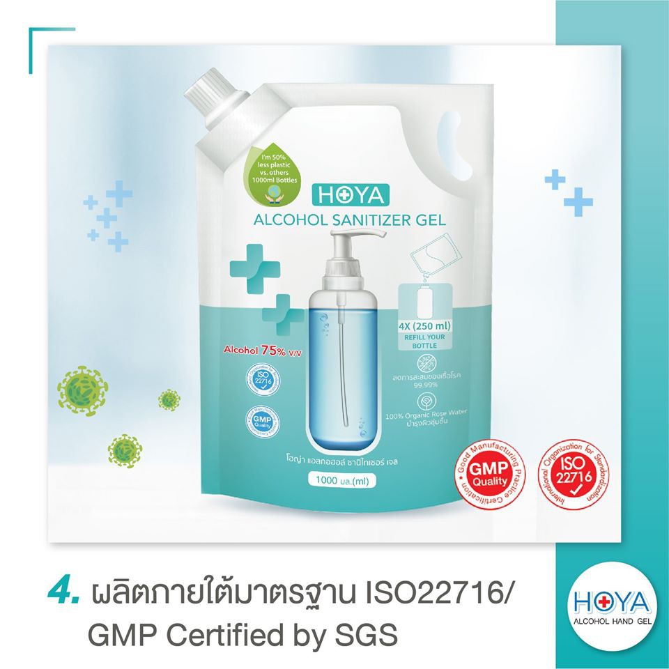 แอลกอฮอล์ 75%v/v ซานิไทเซอร์ เจลล้างมือ 1000 ml แอลกอฮอล์ 75% เนื้อเจลกึ่งน้ำ สบายผิว ไม่เหนียวเหนอะหนะ แห้งไว ไม่ทิ้งเศษไคลหลังใช้ สำเนา