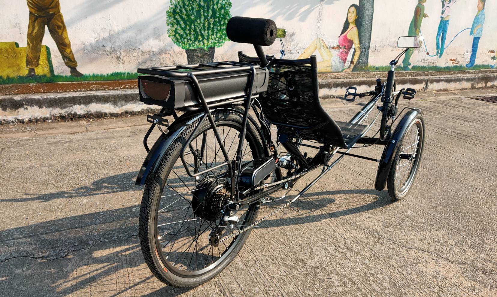 MOTRIKE Recumbent ELECTRIC Bicycle Trikes BIKE, 3*7speeds, Seat Folding 3 wheel, M-009E 250w, MY2024