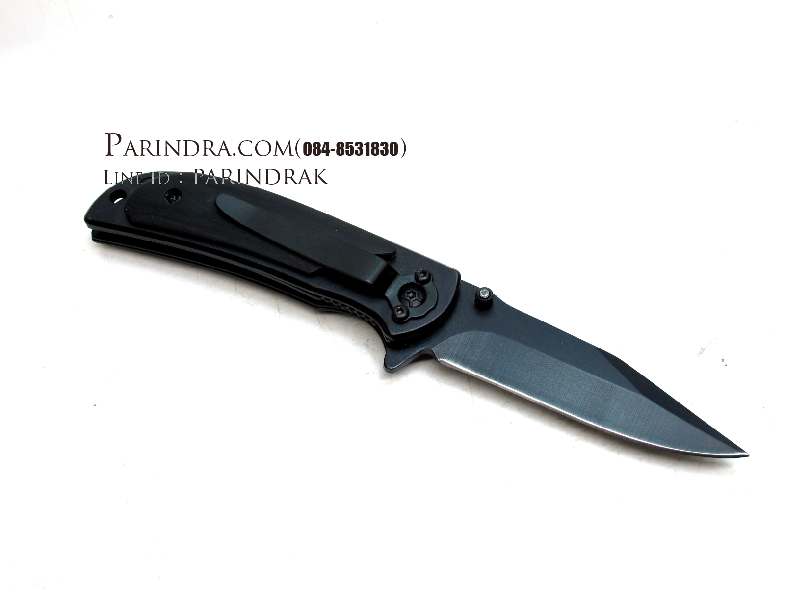 มีดพับBrowning ขนาดเล็กสำหรับพกพา สีดำสนิท ด้ามไม้ (OEM)