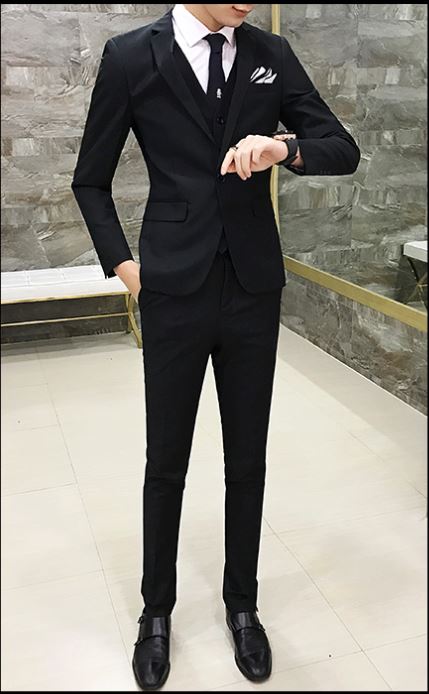 Pre-order ชุดสูทชาย สีดำ เข้ารูป