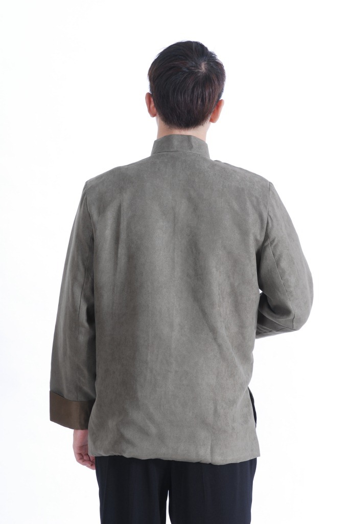 Pre-order ชุดจีน เสื้อจีนชาย แขนยาว สีเทา