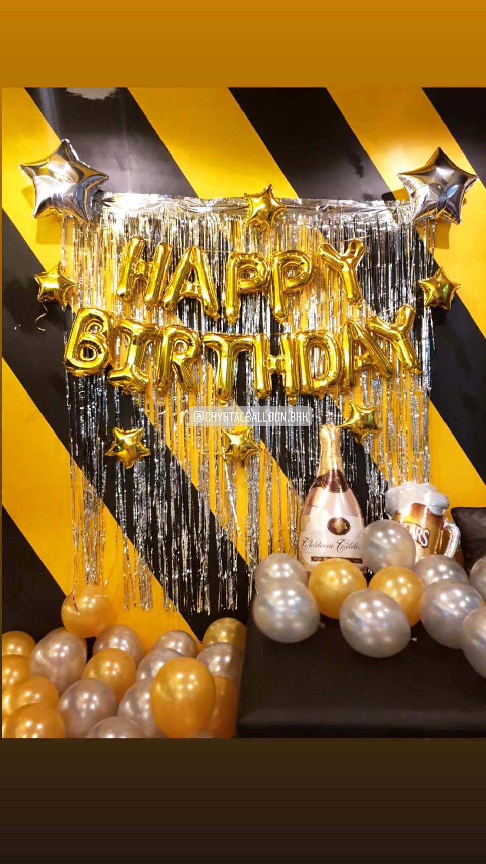 ลูกโป่ง วันเกิด ฟอยล์ตัวอักษร Happy Birthday 16" 1 ชิ้น พร้อม ม่านฟอยล์ 2 ชิ้น,ฟอยล์ตกแต่ง 4 ชิ้น,ลูกโป่งโปรยพื้น 30 ลูก พร้อมตกแต่ง สามารถเปลี่ยนสีลูกโป่ง/เปลี่ยนสี-ฟอยล์ตกแต่งได้
