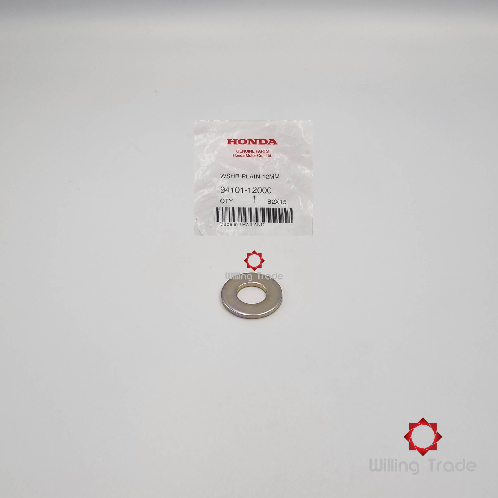 แหวนรอง 12 mm (WX458) HONDA: (94101-12000): DASH, LS125 ... แพ๊คละ 1 ชิ้น... [แท้ศูนย์ 100%] ...กลุ่มอะไหล่ล้อหน้า ... WASHER, PLAIN, 12 MM