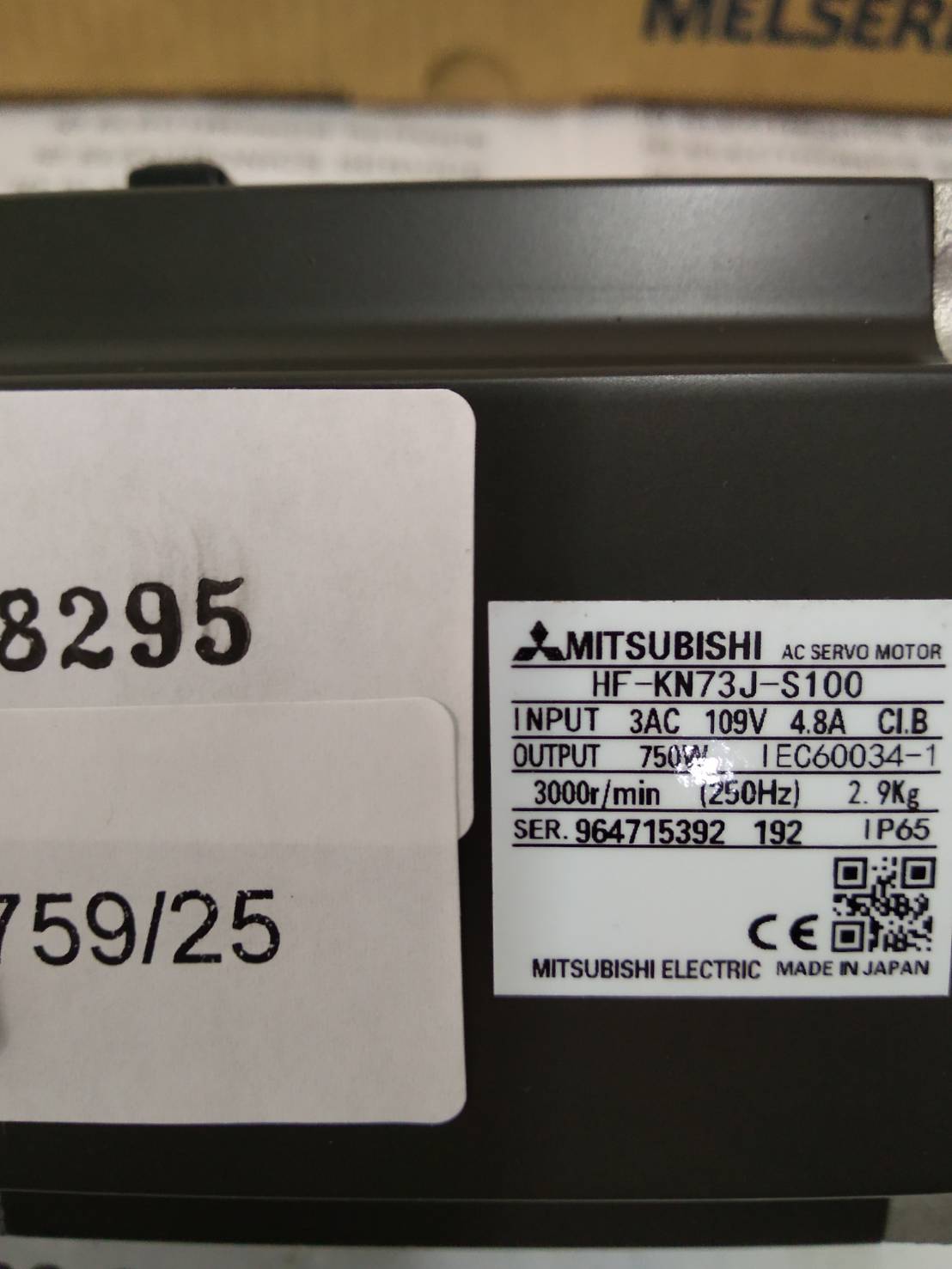 HF-KN73J-S100 SERVO MOTOR " MITSUBISHI "