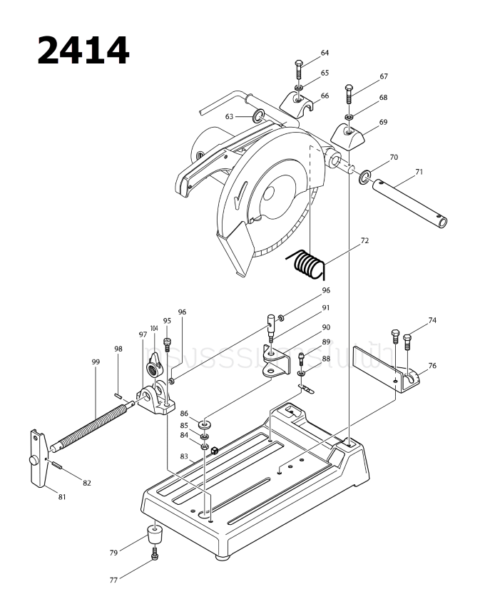 น๊อต M8 แท่นตัดไฟเบอร์ Makita HP1500 [#14], 2414 [#84], 2414NB [#86] , LS1040 [#91, #94] (แท้) ##