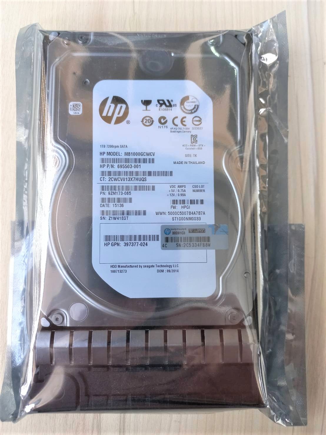 657750-S21 695503-001 HP 1TB 7200RPM SATA 6Gbps 3.5-inch Internal Hard Drive.