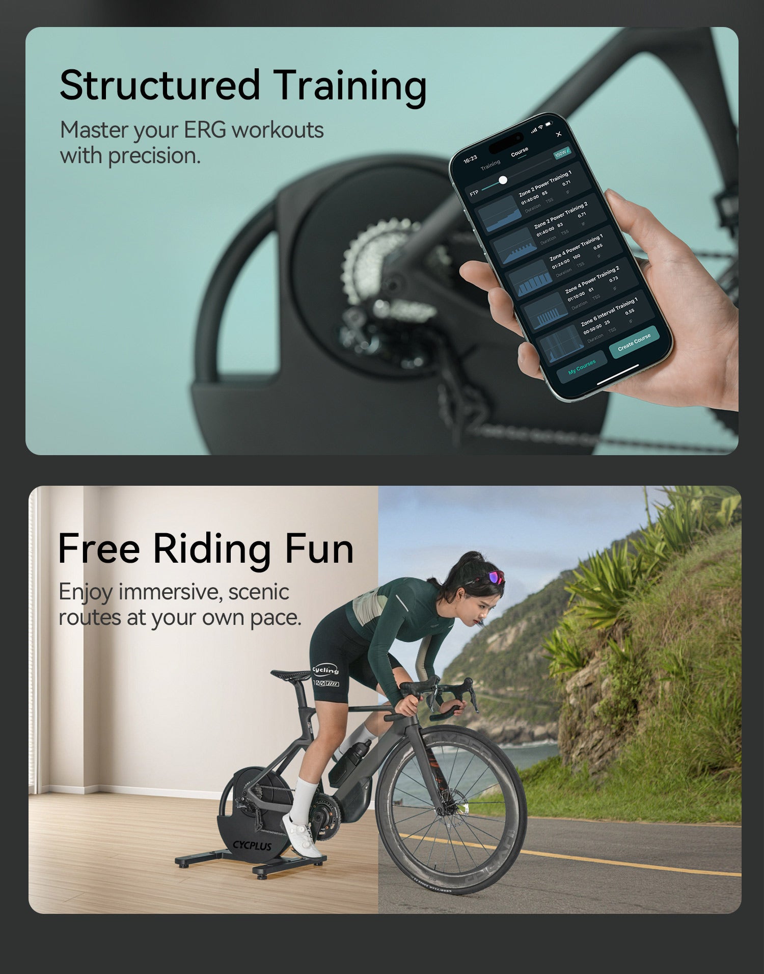 CYCPLUS R200 เครื่องปั่นจักรยานอัจฉริยะ 2200W | Smart Bike Trainer ±1%