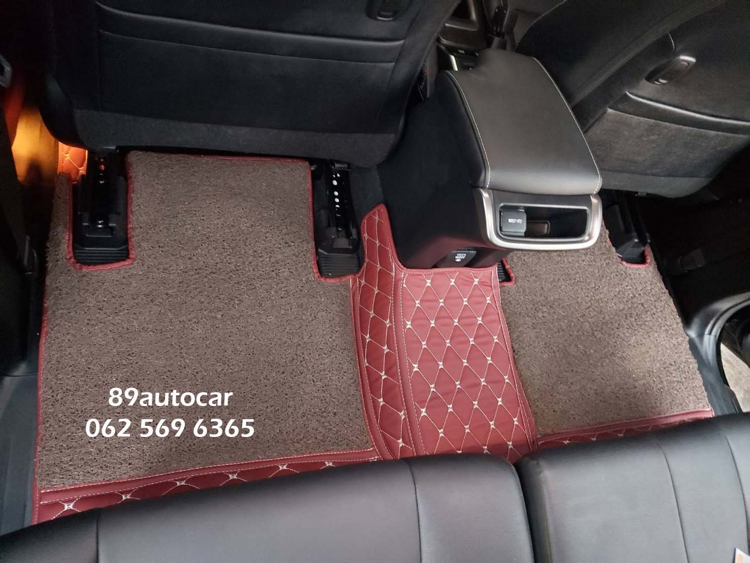 ขายพรมรถยนต์ Toyota Fortuner 2020 ปูพรม8d สีแดงไวน์เย็บติดไวนิลสีครีม