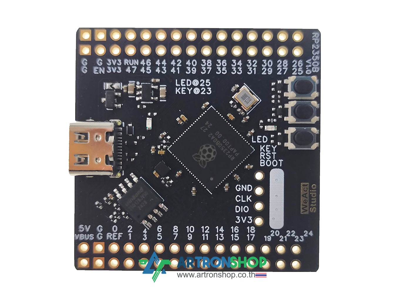 RP2350B บอร์ดพัฒนา Raspberry Pi RP2350B ARM Cortex-M33 RISC-V