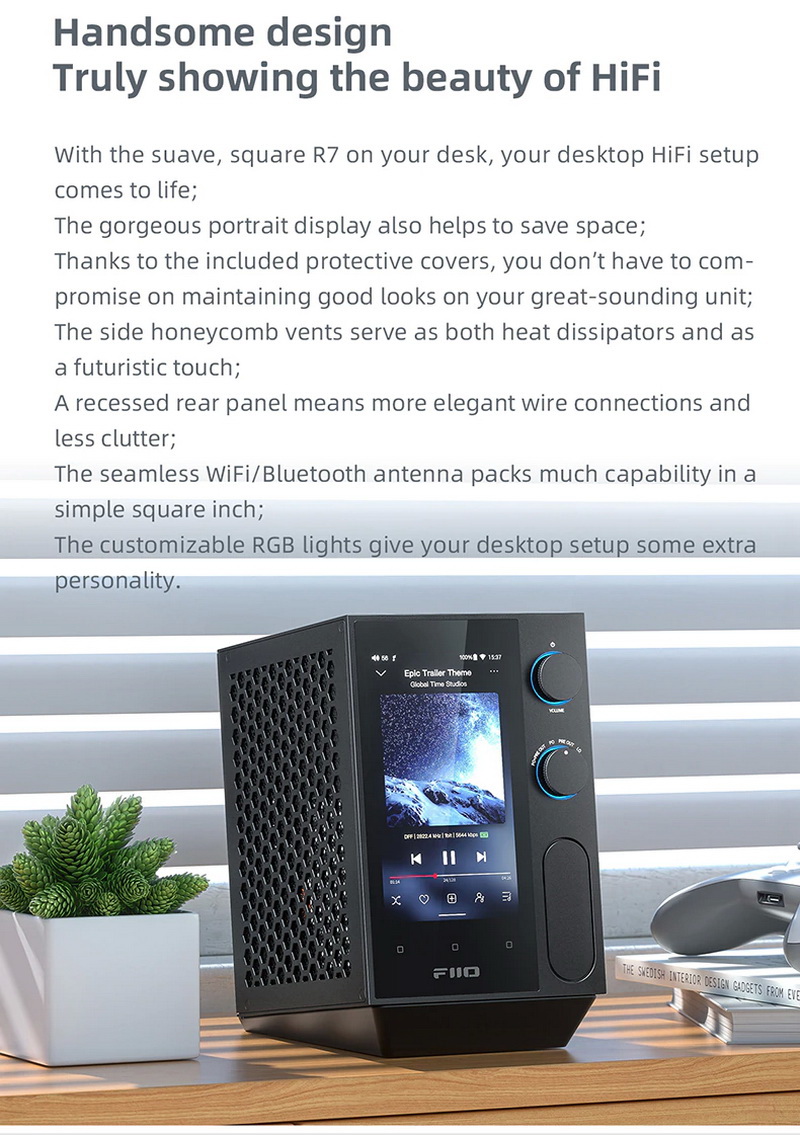 FiiO R7 เครื่องเล่นเพลงสตรีมมิ่งตั้งโต๊ะ DAP+DAC+AMP ครบจบในตัว รองรับ MQA, Roon Ready