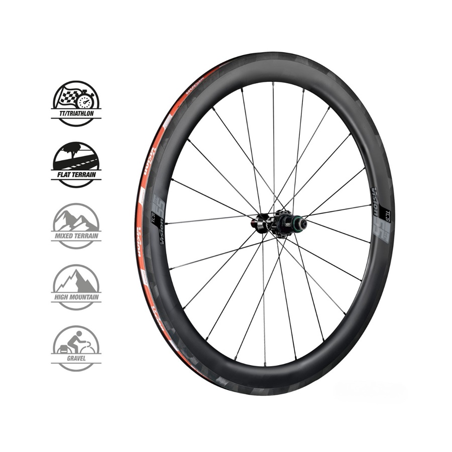 ชุดล้อเสือหมอบ FSA VISION SC 55 Disc Carbon Wheelset Clincher Centerlock 12x100mm/12x142mm black